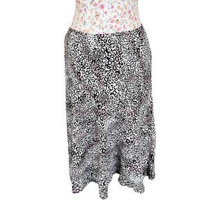 Vintage 90s 2000s Y2K heads up asymmetrical skirt cheetah print —- no size tag b